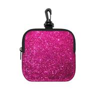 Pink Sparkly Glitter, Square Zipper Storage Bag, Neoprene Coin Purse, Small Wallets, Change Pouch, Change Purse