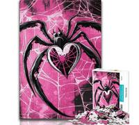 Pink Spider Jigsaw Puzzles for Adults 1000 Piece,Staycation Kill Time with Fully Interlocking Randomly Shaped Pieces (50x75cm)