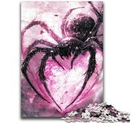 Pink Spider Puzzles for Teenagers Teens 1000pc Puzzle,Stress Reliever Staycation Kill Time with Matching Poster And Trivia Sheet (38x26cm)