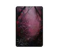 Pink Spider Webs in The Forest Retro Poster Metal Tin Sign Chic Art Retro Iron Painting Bar People Cave Cafe Family Garage Poster Wall Decoration 8x12inch(20x30cm)