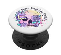 Pink Spooky Halloween Cute Funny Retro Never Trust Living PopSockets Swappable PopGrip