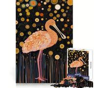 Pink Spoonbill at Starry Night 1000 Piece Jigsaw Puzzles for Adults Teenagers Wise Think Toy Stress Relief Clear Cut (38x52cm)