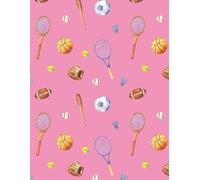 Pink Sports Lined Notebook: Sketchbook Diary Notes - 100 Pages, Large Journal 8.5 x 11 Inches