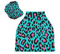Pink Spots Blue Leopard Print Stretchy Baby Car Seat Cover,Canopy Nursing Covers,Soft Breathable Windproof Scarf Changepad for Winter Infant Breastfeeding Boys