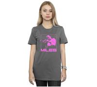 Pink Square Cotton Boyfriend T-Shirt Miles Davis Charcoal M