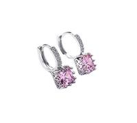 Pink Square Cut Mosaic Cubic Zircon Earrings For Women Jewelry Statement