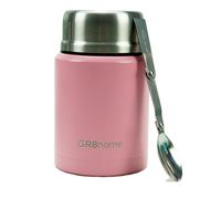 (Pink) Stainless Steel 500ml Vacuum Food Flask With Spoon