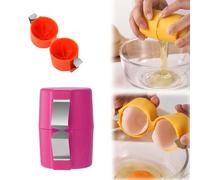 Pink Stainless Steel Eggshell Breaker - 1pc Handheld Egg Opener, Peeler & Separator for Raw & Hard-Boiled Eggs, Kitchen Gadget for Cooking & Baking