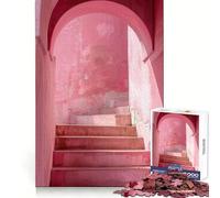 Pink Stairs Adult Jigsaw Puzzles 1000 Pieces Brain Workout Toy Casual Relax Image Assembly Artistic Gift (38x26cm)