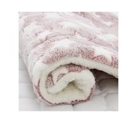 (Pink Star, 61*41cm) Soft Plush Paw Print Pet Dog Puppy Cat Blanket Cat Bed Mat Comfy