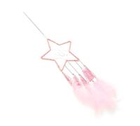Pink Star Dream Catcher Moon with Tassels Wall Hanging for Nursery