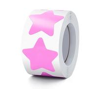 Pink Star Stickers Roll 3.8 cm Self-Adhesive Stars Labels Waterproof Removable for Children Teacher Business 500 PCS