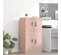 Pink Steel Storage Cabinet 60 x 40 x 40 cm with Lockable Doors for Office and Home Office, Robust Multi-Purpose Cabinet with Lots of Storage Space and Modern Industrial Design