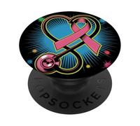 Pink Stethoscope Nurse Medical Breast Cancer Awareness Women PopSockets Adhesive PopGrip