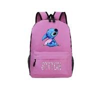 (Pink) Stitch backpack Students Boys Girls back to school Bags Teens Daily Backpack