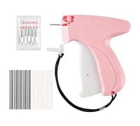 Pink Stitch Gun for Clothes, Micro Stitchy Quick Clothing Fixer, Mini Tagging Gun for Garments, Portable Handheld Sewing Machine Tool with Needles and Fasteners for Hemming, Quilting & Repairs