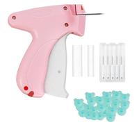Pink Stitch Gun Set - Mini Quick Clothing Fixer Micro Stitch Tagging Gun with 5 Needles, 100 Caps 1100 Glue Needles for Sewing and Mending Clothes, Socks, Hats