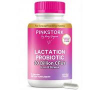 Pink Stork Total Lactation Probiotic: Nursing Probiotic for Women + 10 Billion CFU for Immune Health + Digestion + Gut Health + Breastfeeding + Colic Relief for Newborns, Women-Owned, 30 Capsules
