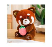 (Pink Strawberry, 30cm/11.81in) Red Panda Plush Toy Cute Cartoon Girl Birthday Holiday Gift Throw Pillow Doll