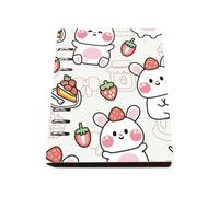 Pink Strawberry Cupcakes Notebook, Pu Leather A5 Notebooks, Lined Paper Lined Notebook A5 180Pages/90Sheets, Note Book for Office, Work Books for Home, University Stationery Women Man