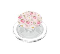 Pink Strawberry Daisy Pattern Cute Floral Aesthetic Design PopSockets PopGrip for MagSafe