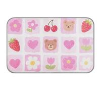 Pink Strawberry Flower Check Pattern Summer cooling bed Self Cooling cat blanket for kitten cozy sleeping pet summer tapete refrescante para mascotas M