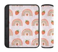 Pink Strawberry Pattern Seatbelt Belt Covers Belt Pad for Babys Seat Shoulder Protector Cushion for Kids 2 Pack 10 * 7.7in
