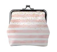 Pink Stripe coin purse for women,small womens wallet,small makeup bag for purse,ultra-thin retro change wallet, Black, One Size, Art Deco