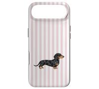 Pink Striped Black and Tan Dapple Dachshund Case for iPhone Air