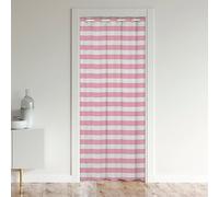 Pink Striped Door Curtain for Kids Girls Red White Stripe Blackout Curtain Farmhouse Ticking Stripes Women Doorway Curtain Horizontal Stripes Geometric Lines Door Drape, 1 Panel, 52"W X 80"L