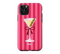 Pink Striped Martini Cocktail Coquette Bow Design Case for iPhone 11 Pro