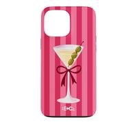 Pink Striped Martini Cocktail Coquette Bow Design Case for iPhone 13 Pro Max