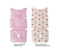(Pink) Stroller doudou velvet double-sided cushion skating baby talisman fall and winter thickened warm cotton cushion