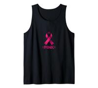 Pink Strong Breast Cancer Awareness Ribbon Support Tank Top, Men, Black, XXL