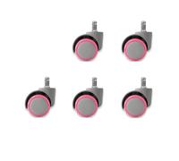 Pink Study Chair with Locking Wheels Universal Swivel Design Quiet Office Chair with Brake and Automatic Locking Casters Perfect for Home and Office Use