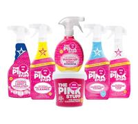 Pink Stuff 6-Item Cleaning Bundle Carpet & Upholstery Cleaner 500ml, Miracle Wash-Up Spray 500ml, All-Purpose Paste 850g, Multi-Purpose Cleaner 850ml, Disinfectant & Bathroom Cleaner 850ml Household