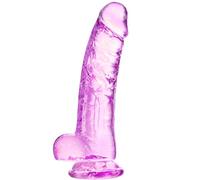 Pink Suction Cup Dildo - 8.2 inch Realistic Dildo, Big Adult Sex Toy with Suction Cup, Hands-Free Play, Suitable for Women/Men/Gay, with Curved Shaft and Ball, Suitable for Vaginal G-spot and Anus.