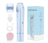 Pink Sugar Razor, PinkSugar 2 in 1 Bikini Trimmer, Portable Smooth Shave Razor, 2 in 1 Electric Electric Shaver for Women, Ipx7 Waterproof Wet & Dry (Blue)
