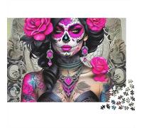 Pink Sugar Skull 1000 Pieces Jigsaw Puzzles For Adults Challenging Game Stress Relieving Entertainment Exercise The Memory of The Brain for Family Decorations 1000pcs (75x50cm)