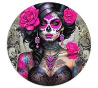 Pink Sugar Skull 1000 Pieces Jigsaw Puzzles For Adults Educational Games Stress Relieving Entertainment Exercise The Memory of The Brain for Adults And Kids, Age 12 Years Up 1000pcs (67.5x67.5cm)