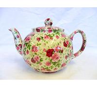 Pink Summertime Chintz 6 Cup teapot by Heron Cross Pottery.