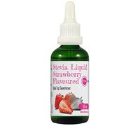PINK SUN Stevia Liquid Sweetener Drops 50ml Strawberry Flavoured (or Caramel, Coconut, Vanilla, Pure Unflavoured) Natural Sugar Alternative Replacement Low Carb Zero Calories Glass Alcohol Free