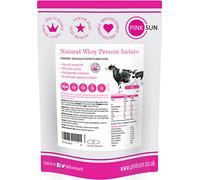PINK SUN Whey Protein Isolate Powder Unflavoured 1kg (92% Protein) Soy Free Grass Fed Gluten Free No Additives Vegetarian Undenatured Non GM Unsweetened Natural Whey UK 1000g