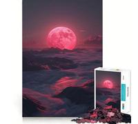 Pink Sunset Fantasy 1000 Piece Jigsaw Puzzles for Adults Jigsaw Mind Puzzle Mind Calm Art Assembly Unique Gift (50x75cm)