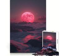 Pink Sunset Fantasy 1000 Piece Jigsaw Puzzles for Adults Jigsaw Mind Puzzle Mind Calm Art Assembly Unique Gift (38x52cm)