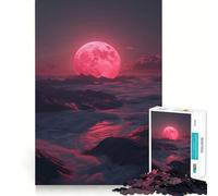 Pink Sunset Fantasy 1000 Piece Jigsaw Puzzles for Adults Smart Reason Toy Quiet Fun Smooth Edge Festival Gift (38x26cm)