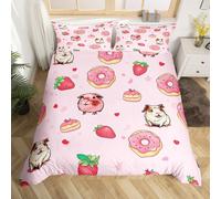 (Pink, Super King(No Comforter)) Homewish Pink Monkey Bedding Set Double,Jungle Animals Monkey Duvet Cover Cute Leaves Banana Comforter Cover Wildlife Natural Bed Cover for Kids Boys