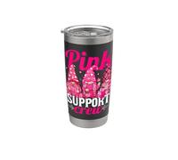Pink Support Crew Breast Cancer Awareness Gnomes Stainless Steel Insulated Tumbler