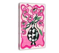 Pink Surrealism Eye Flower Print Canvas Poster Wall Art Decor Print Picture Paintings for Living Room Bedroom Decoration 20x30inch(50x75cm)
