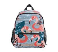 Pink Swan Blue Leaf Toddler Backpack Bookbag Mini Shoulder Bag for 1-6 Years Travel Boys Girls Kids with Chest Strap Clip Whistle